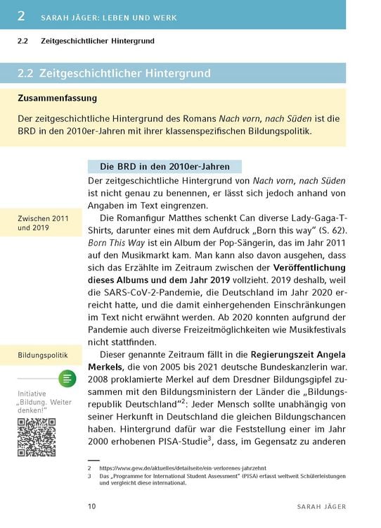 Produktbild: Nach vorn, nach S&uuml;den von Sarah J&auml;ger - Textanalyse und Interpretation