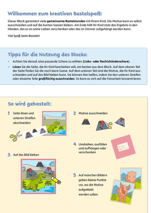 Produktbild: Lass uns basteln &ndash; Ausschneiden und kleben ab 3 Jahre &ndash; Dinosaurier