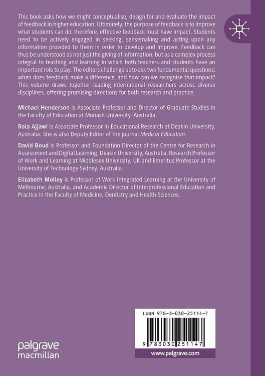 Produktbild: The Impact of Feedback in Higher Education