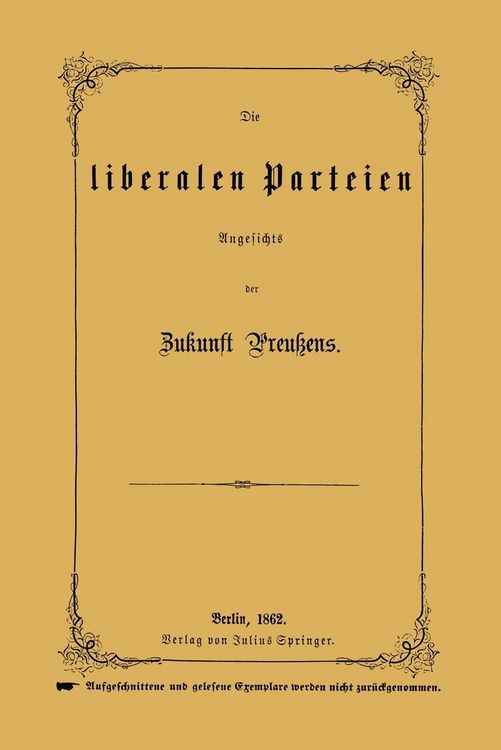 Produktbild: Die liberalen Parteien Angesichts der Zukunft Preu&szlig;ens