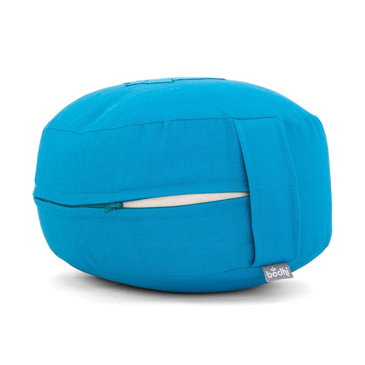 Produktbild: Meditationskissen Oval mit Lotus-Stickerei &brvbar; t&uuml;rkis