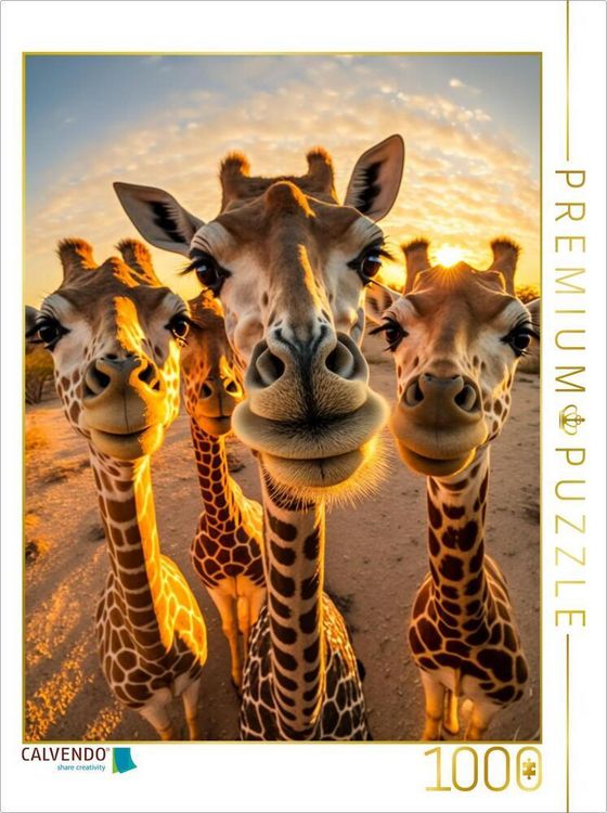 Produktbild: CALVENDO Puzzle Giraffen | 1000 Teile Lege-Gr&ouml;&szlig;e 64x48cm Foto-Puzzle f&uuml;r gl&uuml;ckliche Stunden