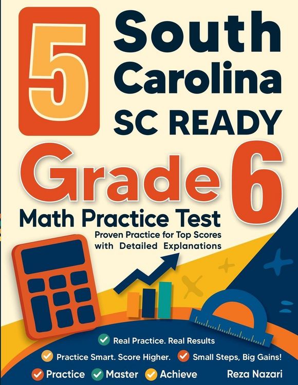 Produktbild: 5 South Carolina SC READY Grade 6 Math Practice Tests