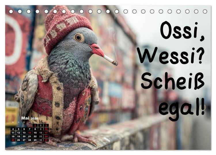 Produktbild: Freche Tauben - Lustiger Spr&uuml;chekalender mit Berliner Schnautze (Tischkalender 2026 DIN A5 quer), CALVENDO Monatskalender