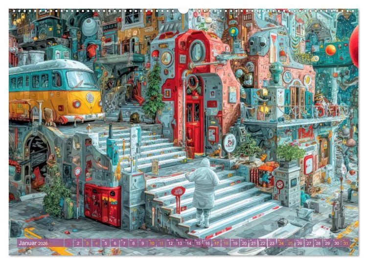 Produktbild: Stadtleben - Mit leicht schrulligen Bewohnern (hochwertiger Premium Wandkalender 2026 DIN A2 quer), Kunstdruck in Hochglanz