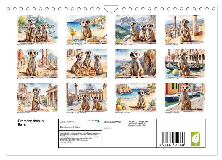 Produktbild: Erdm&auml;nnchen in Italien (Wandkalender 2027 DIN A4 quer), CALVENDO Monatskalender