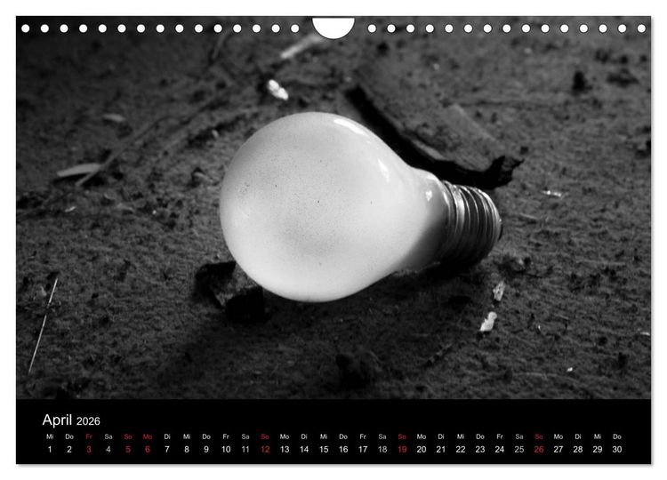 Produktbild: Objekte in schwarz weiss (Wandkalender 2026 DIN A4 quer), CALVENDO Monatskalender