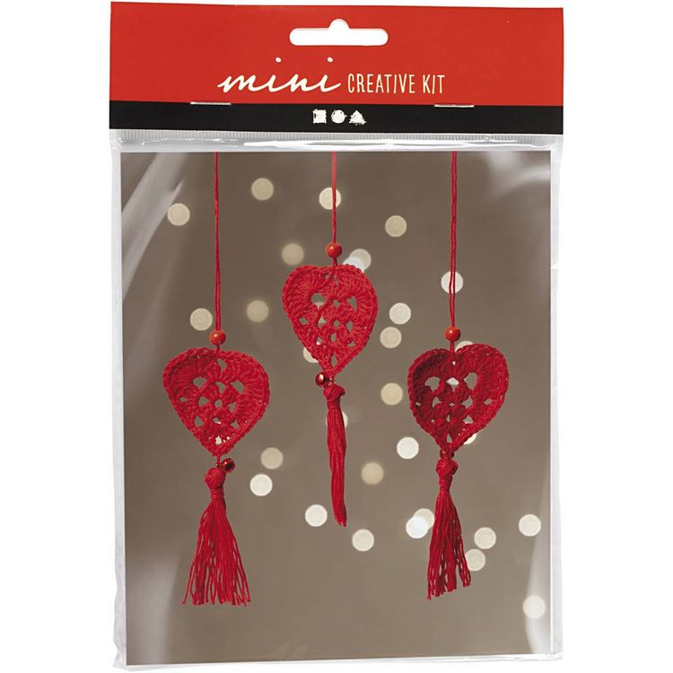 Produktbild: Creativ Company DIY Sets Stricken & H&auml;keln Mini Kreativ Set H&auml;keln, Herzen, Kreativ Box