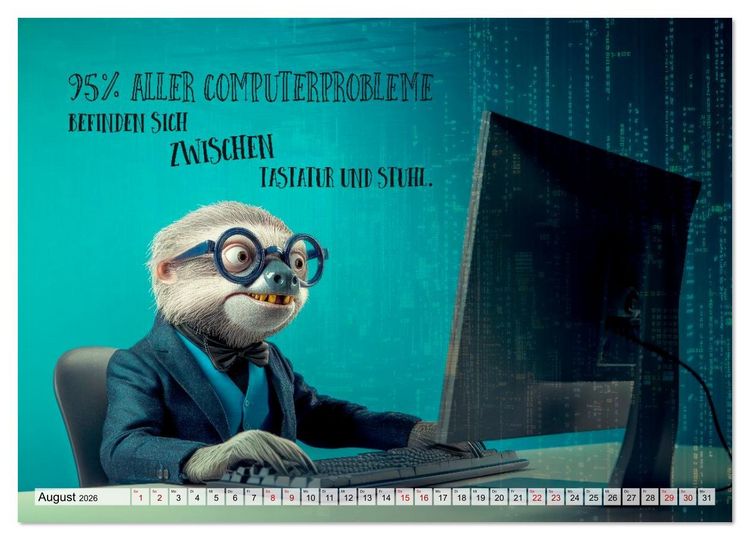 Produktbild: Tierischer Taskmanager (hochwertiger Premium Wandkalender 2026 DIN A2 quer), Kunstdruck in Hochglanz