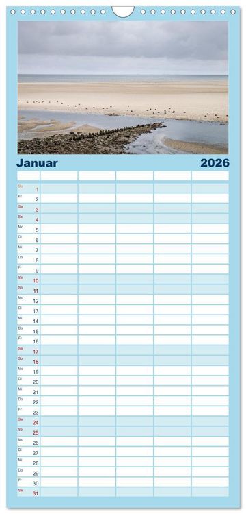 Produktbild: Familienplaner 2026 - Amrum: Natur und Freiheit mit 5 Spalten (Wandkalender, 21 x 45 cm) CALVENDO