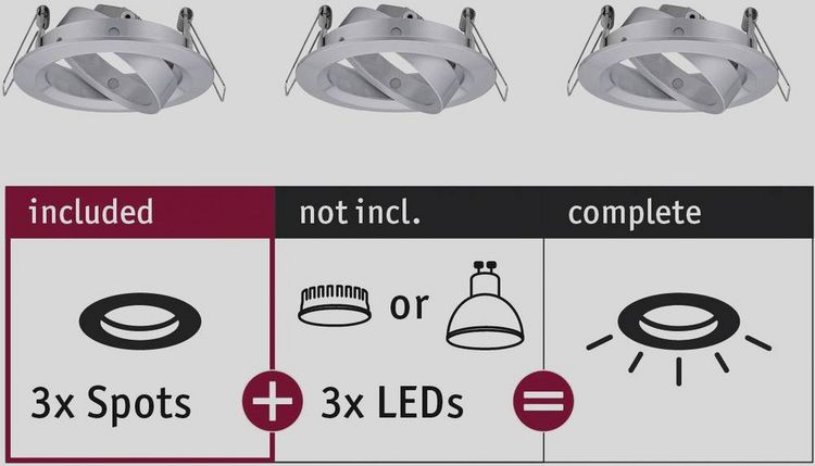 Produktbild: Paulmann 92490 EBL Choose Einbauring 3er Set 10W Aluminium (gedreht)