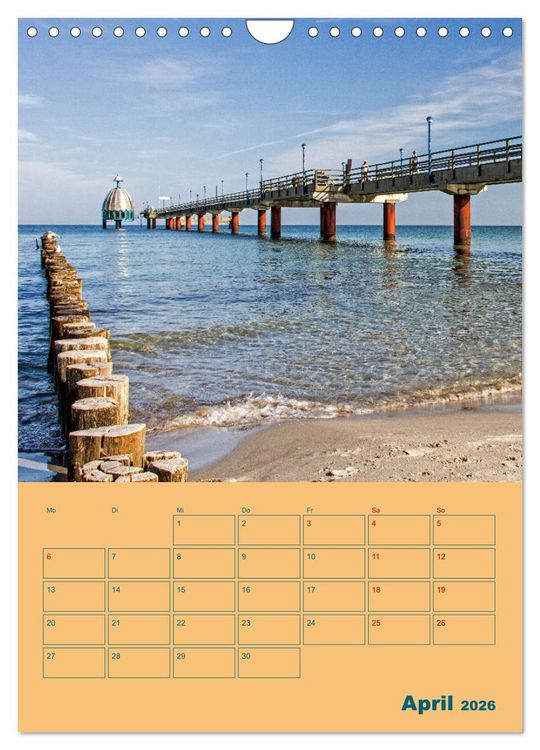 Produktbild: Fischland-Dar&szlig;-Zingst Terminplaner (Wandkalender 2026 DIN A4 hoch), CALVENDO Monatskalender