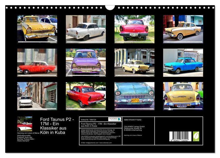 Produktbild: Ford Taunus P2 - 17M - Ein Klassiker aus K&ouml;ln in Kuba (Wandkalender 2026 DIN A3 quer), CALVENDO Monatskalender