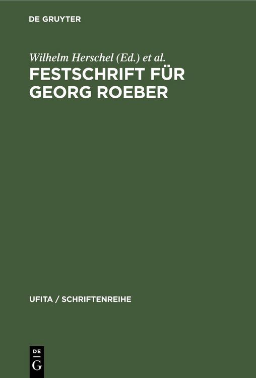 Produktbild: Festschrift f&uuml;r Georg Roeber