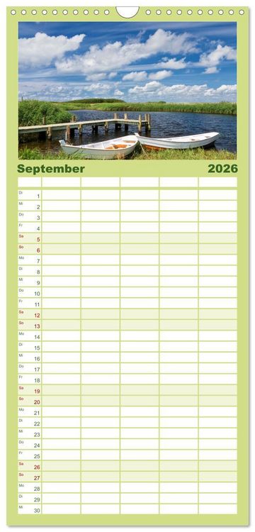 Produktbild: Familienplaner 2026 - J&uuml;tland. Zwischen Ringk&oslash;bing und Ribe mit 5 Spalten (Wandkalender, 21 x 45 cm) CALVENDO