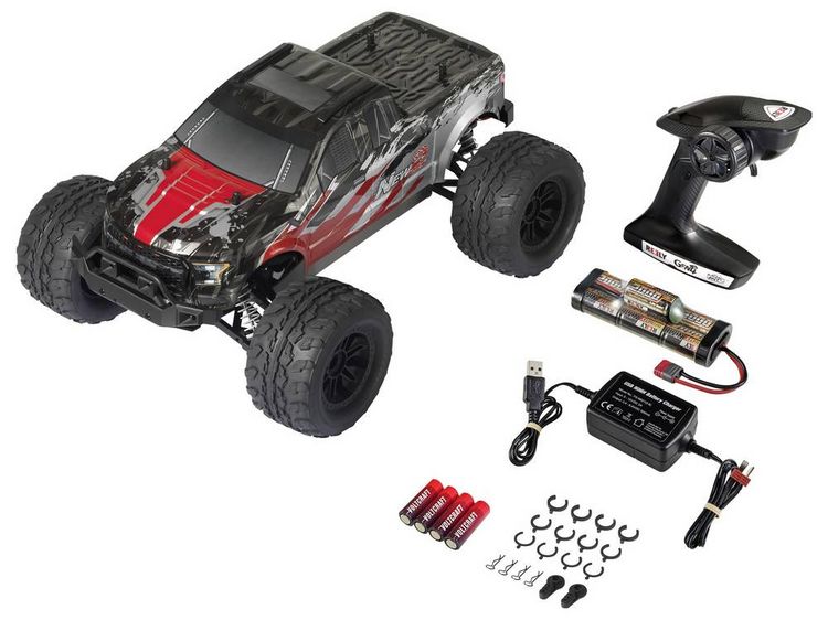 Produktbild: Reely NEW2 Super Combo V2 Brushed 1:10 RC Modellauto Elektro Monstertruck Allradantrieb (4WD) 100% RtR 2,4GHz inkl. Akku