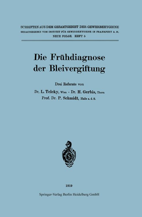 Produktbild: Die Fr&uuml;hdiagnose der Bleivergiftung