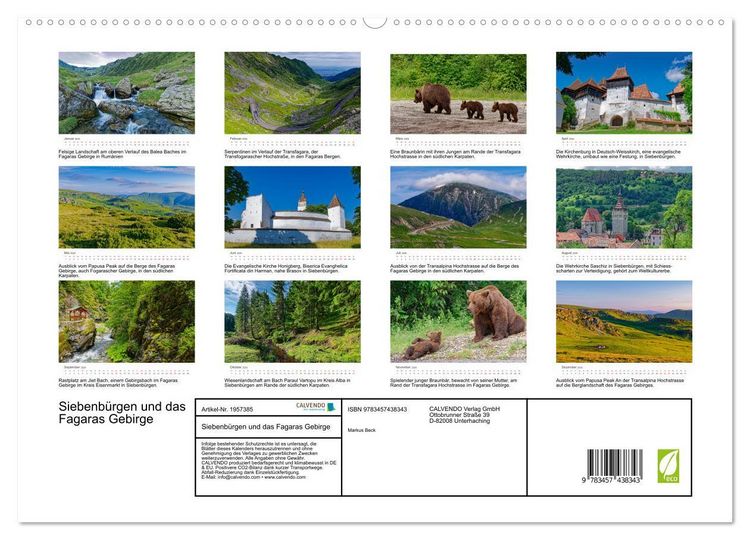 Produktbild: Siebenb&uuml;rgen und das Fagaras Gebirge (hochwertiger Premium Wandkalender 2026 DIN A2 quer), Kunstdruck in Hochglanz