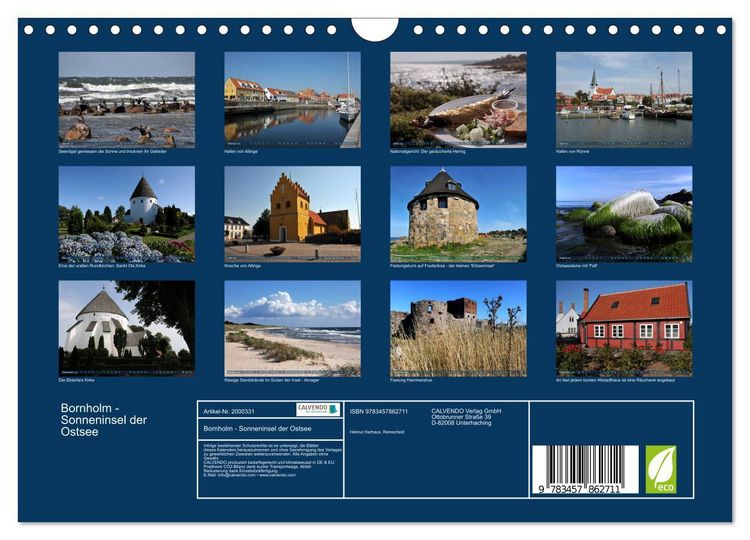 Produktbild: Bornholm - Sonneninsel der Ostsee (Wandkalender 2026 DIN A4 quer), CALVENDO Monatskalender