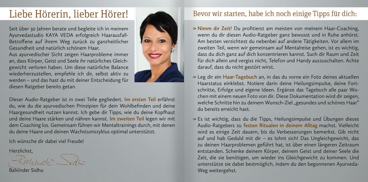 Produktbild: Hol dir dein Haar zur&uuml;ck! Dein Ayurveda-Coaching f&uuml;r volles und gesundes Haar (Audio-CD)