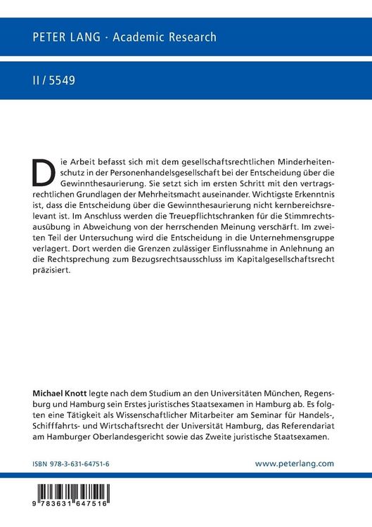Produktbild: Die Mehrheitsentscheidung &uuml;ber die Gewinnthesaurierung im Personenhandelsgesellschaftskonzern