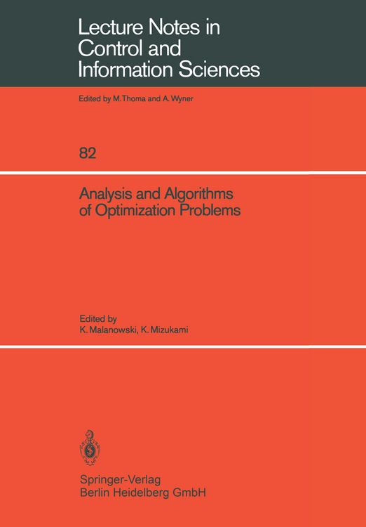 Produktbild: Analysis and Algorithms of Optimization Problems