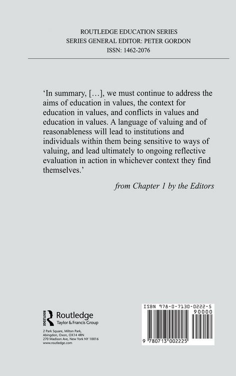 Produktbild: Values and the Curriculum