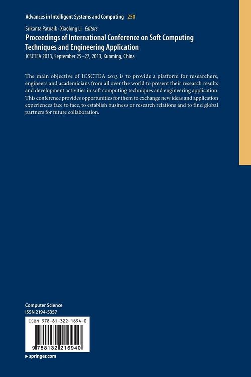 Produktbild: Proceedings of International Conference on Soft Computing Techniques and Engineering Application
