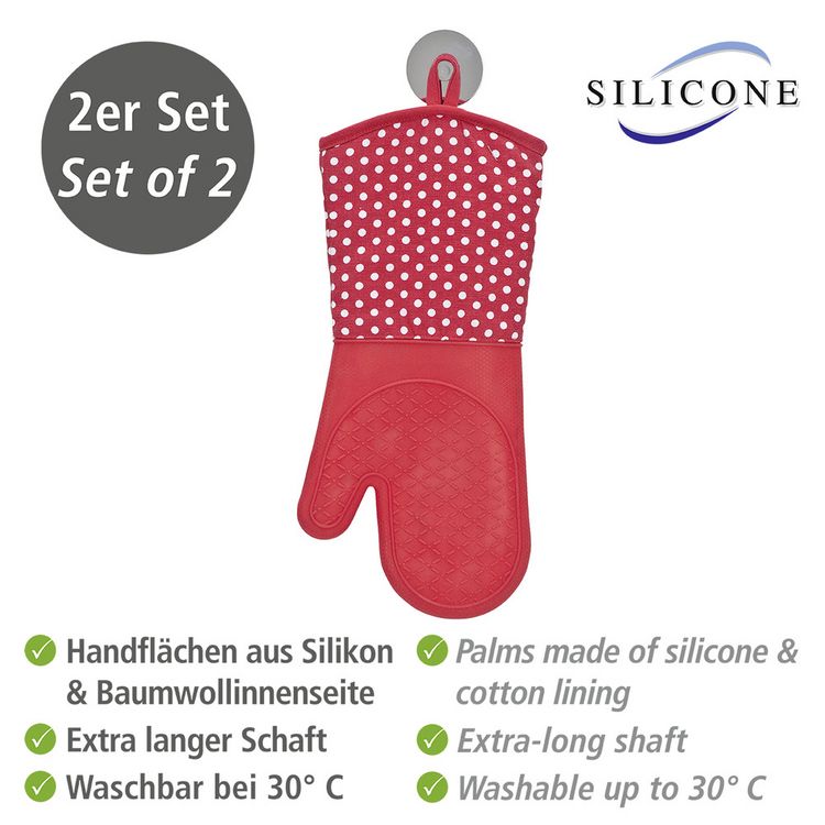 Produktbild: Topfhandschuhe Silikon Rot, 1 Paar