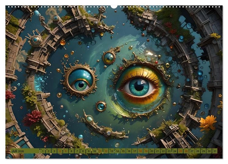 Produktbild: Magische Augen (hochwertiger Premium Wandkalender 2026 DIN A2 quer), Kunstdruck in Hochglanz