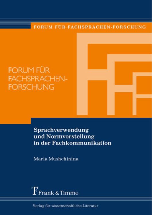 Produktbild: Sprachverwendung und Normvorstellung in der Fachkommunikation