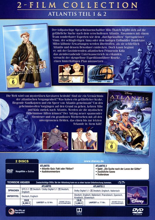 Produktbild: Atlantis - Doppelpack (Disney Classics + 2. Teil) [2 DVDs]