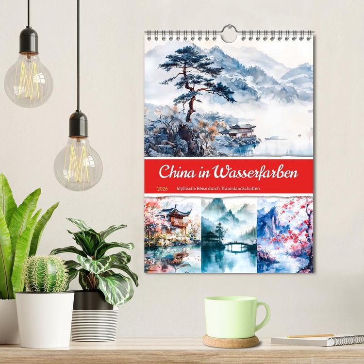Produktbild: China in Wasserfarben - Idyllische Reise durch Traumlandschaften (Wandkalender 2026 DIN A4 hoch), CALVENDO Monatskalender