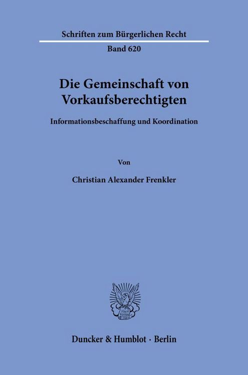 Produktbild: Die Gemeinschaft von Vorkaufsberechtigten