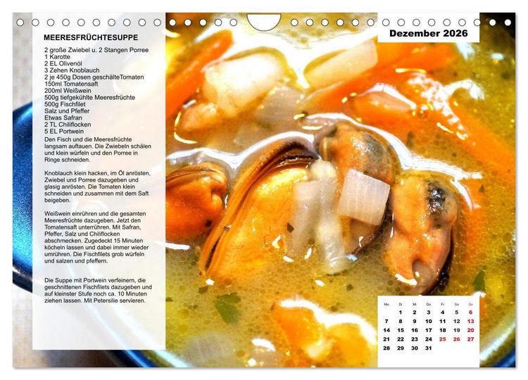Produktbild: Aus der Suppenk&uuml;che. K&uuml;chenkalender mit tollen Rezepten (Wandkalender 2026 DIN A4 quer), CALVENDO Monatskalender