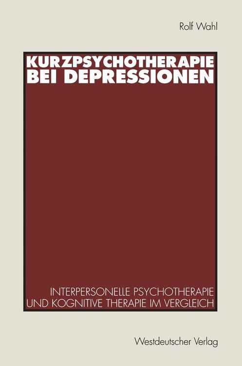 Produktbild: Kurzpsychotherapie bei Depressionen