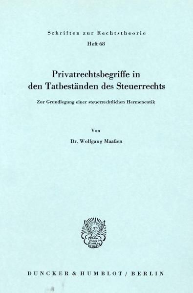 Produktbild: Privatrechtsbegriff in den Tatbest&auml;nden des Steuerrechts.
