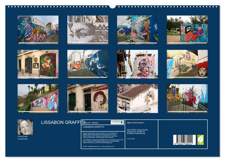 Produktbild: LISSABON GRAFFITI (hochwertiger Premium Wandkalender 2026 DIN A2 quer), Kunstdruck in Hochglanz