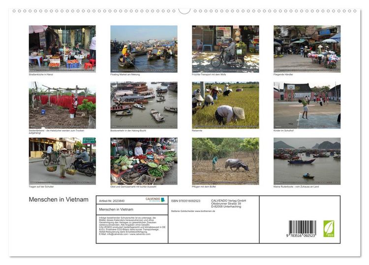 Produktbild: Menschen in Vietnam (hochwertiger Premium Wandkalender 2026 DIN A2 quer), Kunstdruck in Hochglanz