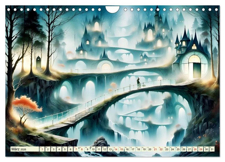 Produktbild: Magie der Br&uuml;ckenwege &ndash; Br&uuml;cken zwischen Traum und Realit&auml;t (Wandkalender 2026 DIN A4 quer), CALVENDO Monatskalender