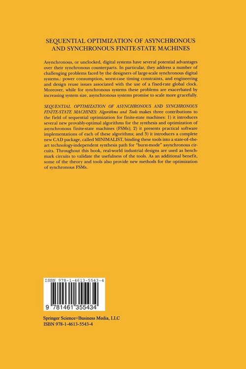Produktbild: Sequential Optimization of Asynchronous and Synchronous Finite-State Machines