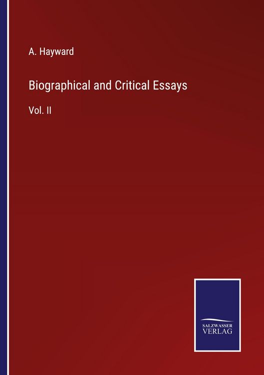 Produktbild: Biographical and Critical Essays