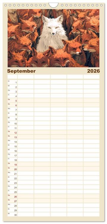 Produktbild: Familienplaner 2026 - Hervorstechen ist Trumpf mit 5 Spalten (Wandkalender, 21 x 45 cm) CALVENDO