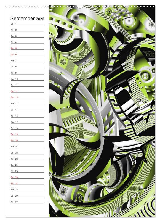 Produktbild: Geometrische Raumeindr&uuml;cke Planer (Wandkalender 2026 DIN A2 hoch), CALVENDO Monatskalender