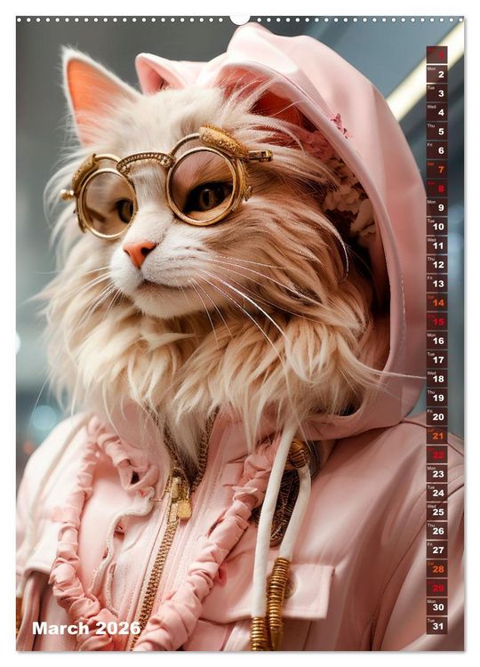 Produktbild: Stylish cats (Wall Calendar 2026 DIN A2 portrait), CALVENDO 12 Month Wall Calendar