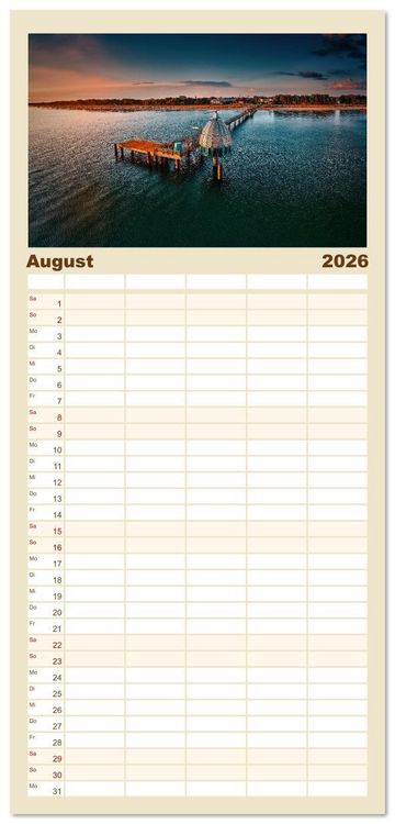 Produktbild: Familienplaner 2026 - Vorpommern im Fokus mit 5 Spalten (Wandkalender, 21 x 45 cm) CALVENDO