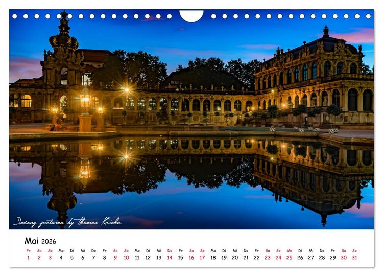 Produktbild: Dresden 2026 - Saxony Pictures by Thomas Kriehn (Wandkalender 2026 DIN A4 quer), CALVENDO Monatskalender