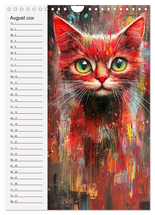 Produktbild: Katzenportraits. Moderne Samtpfoten-Kunst (Wandkalender 2026 DIN A4 hoch), CALVENDO Monatskalender