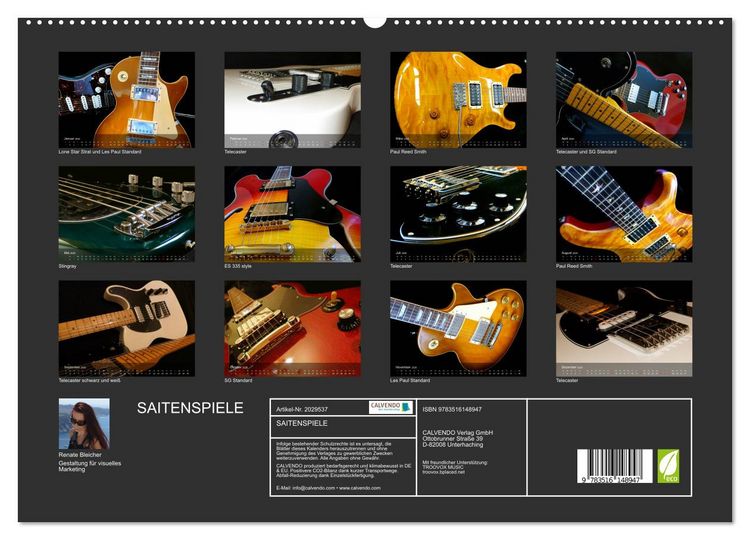 Produktbild: SAITENSPIELE (hochwertiger Premium Wandkalender 2026 DIN A2 quer), Kunstdruck in Hochglanz
