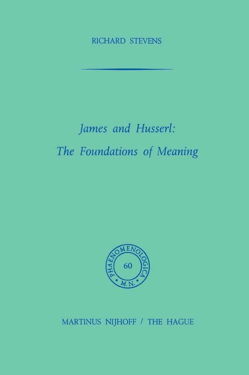 Produktbild: James and Husserl: The Foundations of Meaning